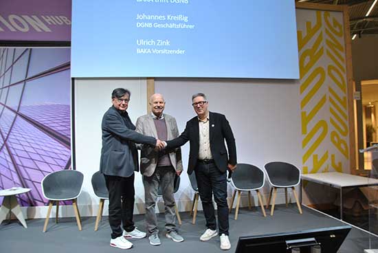 Prof. Georg Sahner, BAKA Vorstand, Ulrich Zink und Johannes Kreißig (v.l.n.r.)